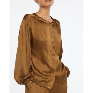 LACAUSA‎ Devi Satin Buttoned Blouse Sz S